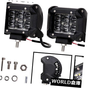 LEDCgo[ 2s[X72bg4C`ledƃCgo[X|bg^It[hhCrOtHOvgbNsuv 2pcs 72W 4in LED Work Light Bar Spot Flood Offroad Driving Fog Lamp Truck SUV