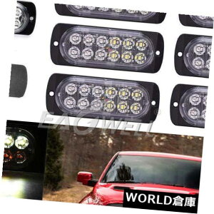 LEDCgo[ 8XAo[/zCg12 LEDJ[ً}r[RxnU[htbVXg{Cgo[ 8X Amber/White 12 LED Car Emergency Beacon Warning Hazard Flash Strobe Light Bar