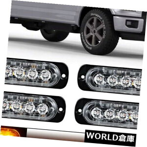 LED���C�g�o�[ 4×�A���o�[6 LED�ԃg���b�N�ً}�r�[�R���x���댯�t���b�V���X�g���{���C�g�o�[ 4 X Amber 6 LED Car Truck Emergency Beacon Warning Hazard Flash Strobe Light Bar �y���s�A���i�z
