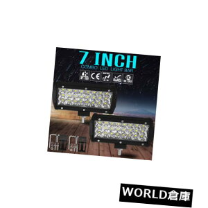 LEDCgo[ 2s[XgCs144bg7C`ledƃCgo[^r[It[h^]4bgatv mk 2PCS Tri Row 144W 7inch LED Work Light Bar FLOOD Beam Offroad Driving 4WD ATV MK