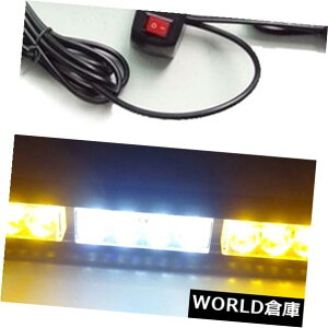 LEDCgo[ 12LEDAo[zCgAo[J[ً}tbVCgo[nU[hXg{xv 12LED Amber White Amber Car Emergency Flash Light Bar Hazard Strobe Warning Lamp