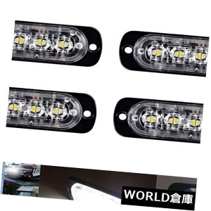 LEDCgo[ 4{12 / 24VzCgN[4 LEDԂ̃tbVً}nU[hxXg{Cgo[ 4pcs 12/24V White CREE 4 LED Car Flash Emergency Hazard Warning Strobe Light Bar
