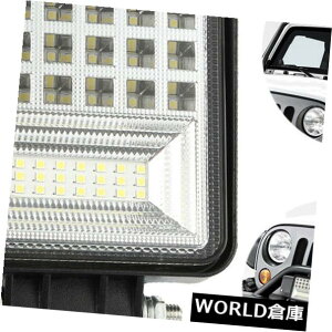 LEDCgo[ d400W 40000LM SUVԂ^]4C`̐`LED̃Cgo[̓_̍^ 4 Inch Square LED Light Bar Spot Flood Driving Light Bulb 400W 40000LM SUV Car