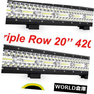 LEDCgo[ 2XO20 '420W LEDƃCgo[R{It[hhCrOvԃgbN12V 2X Tri-Row 20'' 420W LED Work Light Bar Combo Offroad Driving Lamp Car Truck 12V