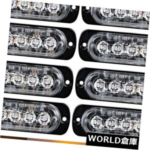 LEDCgo[ 10xAo[6 LEDx댯ً}tbVӃXg{Cgo[12 / 24V 10x Amber 6 LED Warning Hazard Emergency Flash Caution Strobe Light Bar 12/24V