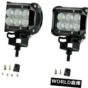 LEDCgo[ 2x 4C`18WN[LED[NCgo[tbhIt[hATVtHOgbNv4WD 12V 4 " 2x 4inch 18W Cree LED Work Light Bar Flood Offroad ATV Fog Truck Lamp 4WD 12V 4"