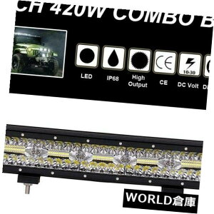 LEDCgo[ 20 "420W LED[NCgo[X|bg^R{hCrOvIt[hSUV 4x4 4WD 20" 420W LED Work Light Bar Spot Flood Combo Driving Lamp Offroad SUV 4x4 4WD