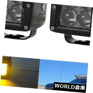 LEDCgo[ 2×3C`4 dYledƃCgo[Ao[X|bgtHOL[u|bhpW[vatvgbN 2X 3INCH 4D LENS Led Work Light Bar Amber Spot Fog Cube Pods For JEEP ATV TRUCKS