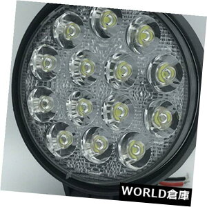 LEDCgo[ DRL SUV 4WD̃{[g̃gbN^]42W~`̃It[hdLED̃Cgo[ 42W Round Offroad Work LED Light Bar Driving DRL SUV 4WD Boat Truck