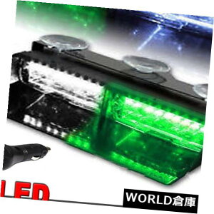 LEDCgo[ 16 LEDO[zCgJ[xvXg{_bVtbVً}Cgo[18W 16 LED Green White Car Warning Lamp Strobe Dash Flash Emergency Light Bar 18W