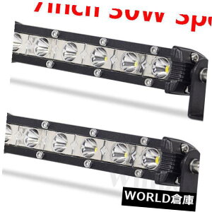 LEDCgo[ 2{7C`30WX|bgr[XLED[NCgo[PSUV ATVIt[h 2Pcs 7inch 30W Spot Beam Slim LED Work Light Bar Single Row Car SUV ATV Off road