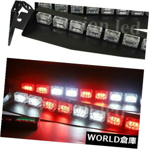 LEDCgo[ 34 "48W LEDً}r[RCgo[xXg{oCU[fbLԔ 34" 48W LED Emergency Beacon Light bar Warning Strobe Visor Split Deck Red White
