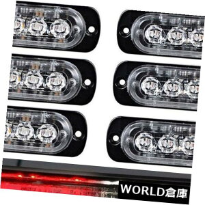 LEDCgo[ 12VԔgbNtbVXg{Cgo[x10x 6LEDԋً}nU[h 10x 6LED Car Emergency Hazard Warning 12V Red White Truck Flash Strobe Light Bar