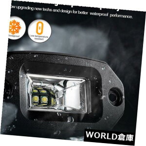 LEDCgo[ It[hATVsbNAbv̂߂ɖh2xtbV}EgLED|bhtbh[NCgo[ 2x Flush Mount LED Pods Flood Work Light Bar Waterproof For Offroad ATV Pickup