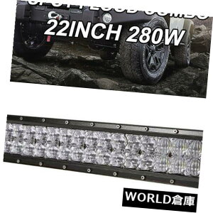 LEDCgo[ 5D 22 "Ȃꂽ280WdLED̎d̃Cgo[̓_̍^R{It[hSUV UTV 5D 22" 280W Dual-Row LED Work Light Bar Spot Flood Combo Offroad SUV UTV Curved