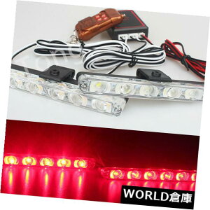 LED���C�g�o�[ �Ԃ�12V 2X 6LED���C�g�X�g���{�ً}���h�m�x���_�Ń����v�o�[ Red 12V 2X 6LED Light Strobe Emergency Firemen Warning Flashing Lamp Bars �y���s�A���i�z