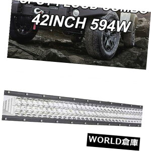 LEDCgo[ 42 "594W 3LED[NCgo[X|bgtbhR{ATVIt[hSUV 4WDJ[u 42" 594W Tri-Row LED Work Light Bar Spot Flood Combo ATV Offroad SUV 4WD Curved