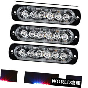 LEDCgo[ 4×6 LEDXg{Cgo[ԃgbNً}xr[RCgbhu[12V 4X 6 LED Strobe Lights Bar Car Truck Emergency Warning Beacon Light Red Blue 12V