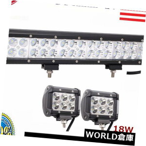 LEDCgo[ ATVgN^[It[hp17C`108WR{LED[NCgo[+ 2X 18W 4 "Cg 17 INCH 108W Combo LED Work Light Bar For ATV Tractor Offroad+2X 18W 4" Lights