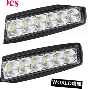 LEDCgo[ gbN̂߂̖̃It[hԂ̃v^]2PCS 18W_LED̖邢Cgd_ 2PCS 18W Spot LED Bright Light Work Bar Driving Fog Offroad Car Lamp For Truck
