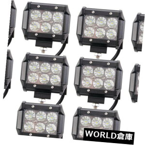 LEDCgo[ 10×4C`18bgXNGALED[NCgo[tbhr[It[hhCrOv12{g24{g 10X 4inch 18W Square LED Work Light Bar Flood Beam Offroad Driving Lamp 12V 24V
