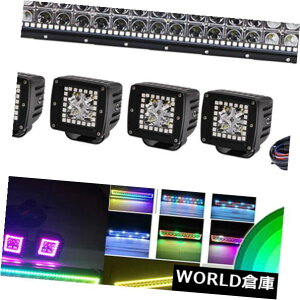 LEDライトバー 22インチLEDライトバー+ 4 x 3 "Pods、RGB Halo Ring、JEEP FORD用 22INCH LED Light Bar + 4x 3" Pods with RGB Halo Ring Chasing For JEEP FORD