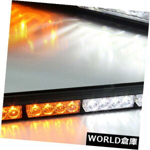 LEDCgo[ 18 "16 LEDً}xXg{Cgo[ʌږzCgAo[ 18" 16 LED Emergency Warning Strobe Light Bar Traffic Advisor White Amber