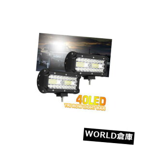 LEDCgo[ 2x 7 "C`40 LED[NCgo[^X|bgR{It[hhCrOvԂ̃gbN 2x 7" Inch 40 LED Work Light Bar Flood Spot Combo Offroad Driving Lamp Car Truck
