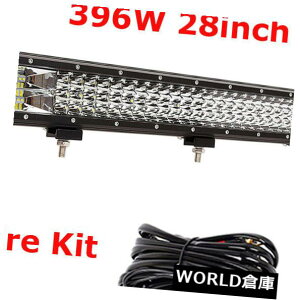 LEDCgo[ O28 "C`396W4WDC[Lbg^]It[hCgo[̓_̍^𓱂܂ Tri-Row 28"Inch 396W Led Work Light Bar Spot Flood Offroad Driving 4WD Wire Kit