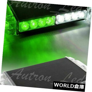 LEDCgo[ 12 "ΐFFLEDr[RXg{M̊댯~jԗ[tgbvCgo[ 12" Green White LED Beacon Strobe Signal Hazard Mini Vehicle Roof Top Light Bar