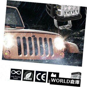 LEDCgo[ 2PCS 4 "LED[NCgo[TChV[^[R{r[zCg+CG[hCrOIt[h 2PCS 4" LED Work Light Bar Side Shooter Combo Beam White+Yellow Driving Offroad