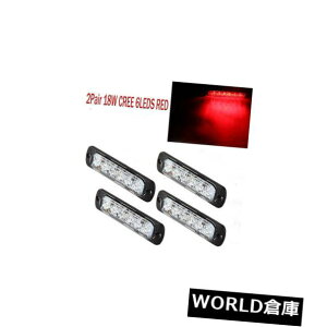 LEDCgo[ 4s[X18bgN[6-ledVbhJ[tbVً}nU[hxXg{Cgo[ 4pcs18W CREE 6-LEDs Thin Red Car Flash Emergency Hazard Warning Strobe Light Bar
