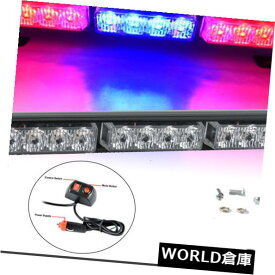 LEDライトバー 14 "12 LED緊急警告交通アドバイザーフラッシュストロボライトバー12Vレッドブルー 14" 12 LED Emergency Warning Traffic Advisor Flash Strobe Light Bar 12V Red Blue