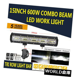 LEDCgo[ 15 "600W LEDƃCgo[X|bg^R{r[It[h4WD 4x4gbNSUV ATV 15" 600W LED Work Light Bar Spot Flood Combo Beam Off Road 4WD 4x4 Truck SUV ATV