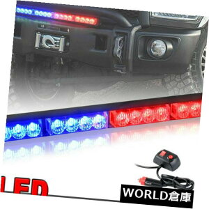 LEDCgo[ 16 LEDً}x񓔃o[ʃAhoCU[Xg{tbVvԁamp; A  16 LED Emergency Warning Light Bar Traffic Advisor Strobe Flash Lamp Red  Blue