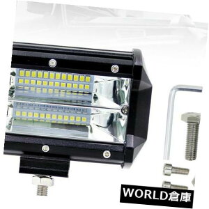 LEDCgo[ 5C`72Wjo[Thϋv̂Ԃ̃gbvLEDCg2LEDCgo[ 5 Inch 72W Universal Waterproof Durable Car Top LED Light Two-Row LED Light Bar