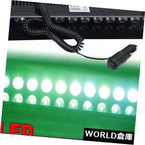 LEDCgo[ 12LEDԂً̋}x_bV{[hoCU[_ŃXg{Cgo[O[12V 12LED Car Emergency Warning Dashboard Visor Flashing Strobe Light Bar Green 12V