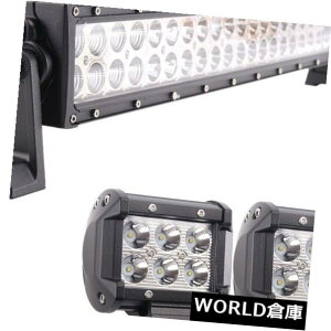 LEDCgo[ 22C`120W̓Cgo[R{+ 2X 4C`18WN[|bhCgIt[hW[vtH[h𓱂܂ 22inch 120W Led Light Bar Combo + 2X 4inch 18W Cree Pod Lights Offroad Jeep Ford