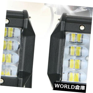 LEDCgo[ 2s[X72bgNbhs12 ledƃCgo[^It[hgbN^]suv{[g 2PC 72W Quad Row 12 LED Work Light Bars Flood Offroad Truck Fog Driving SUV Boat