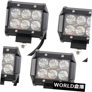 LEDCgo[ 4×18bg4C`ledƃCgo[|bh^It[hvpW[vatv uteL[u 4X 18W 4inch Led Work Light Bar Pods Flood Offroad Lamp For JEEP ATV UTE Cube