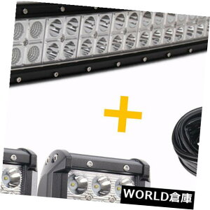 LEDCgo[ Ȃ42C`LEDCgo[240bgX|bg^It[hhCrO/tHO{[g+C[+ 18bg Curved 42 inch LED Light Bar 240W Spot Flood Off Road Driving/Fog Boat+Wires+18W
