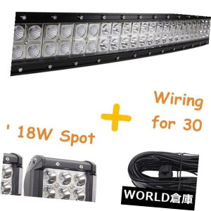 LEDCgo[ 52C`300W LEDCgo[R{tH[h4x4WDԂ̃{[g+ 18W|bh4C`+z53 52"Inch 300W Led Light Bar Combo Ford 4x4WD Car Boat+18W Pods 4in+Free Wiring 53