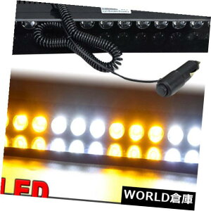 LEDCgo[ 12LEDԂ̂͂Fً̔}̌x̃_bV{[h̃oCU[̃tbVXg{̃Cgo[ 12LED Car Amber White Emergency Warning Dashboard Visor Flash Strobe Light Bar