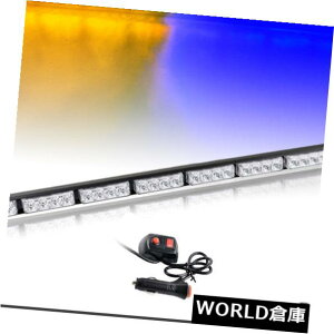 LEDCgo[ 12V 35 "36" 32LEDً}xAhoCU[Xg{Cgo[Ao[Yu[32W 12V 35"36" 32LED Emergency Warning Advisor Strobe Light Bar Amber Y Blue 32W