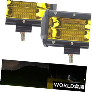 LEDCgo[ 2X 72W 10800LM LED[NCgo[tbhhCrOvATVIt[hSUVF 2X 72W 10800LM LED Work Light Bar Flood Driving Lamp ATV OFFROAD SUV YELLOW