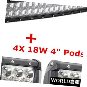 LEDCgo[ 4D +pȂ42C`240W LEDCgo[It[hSUV{[gtH[h+ 4PCS 18WL[u40/43 " 4D+ Curved 42inch 240W LED Light Bar Off-Road SUV Boat Ford+4Pcs 18W CUbe 40/43"