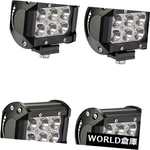 LEDCgo[ 43 "N[LEDCgo[18WX|bgtbhR{It[hhIP67 4 Pair 3" Cree LED Light Bar 18W Spot Flood Combo Off-Road Waterproof IP67