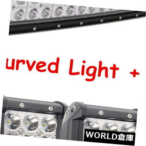 LEDCgo[ 42C`240WJ[uLEDCgo[+ 4 '18WN[It[hgbN{[gX|bgtbhW[v 42inch 240W Curved LED Light Bar+4'' 18W CREE Offroad Truck Boat Spot Flood Jeep
