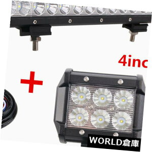 LED���C�g�o�[ 28�C���`180W�N���[LED�R���{���C�g�o�[�I�t���[�h�|�b�h+ 2�{4 18W�i�z���L�b�g�t���j 28Inch 180W CREE LED Combo Light Bar Offroad Pods+2pcs 4 18W With Wiring Kit US �y���s�A���i�z