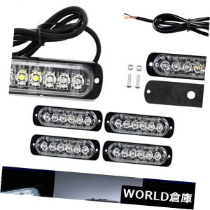 LEDCgo[ 4{HIDzCg18W 6 LEDً}x񓔃o[gtBbNtbVXg{6500K 4X HID White 18W 6 LED Emergency Warning Light Bar Traffic Flash Strobe 6500K